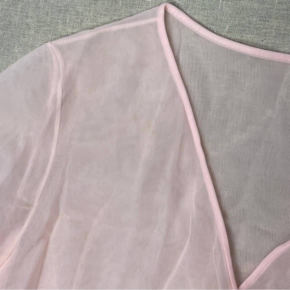 Vintage Lace Duster Robe Pink Medium - Picture 5 of 9